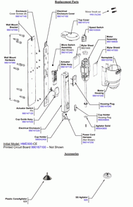 Diagram Diagram and Parts List for HMD300-AU  Hamilton Beach Drink Mixer